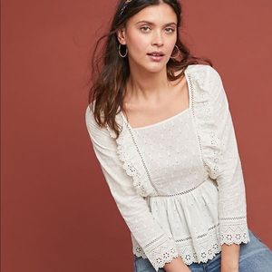 Anthropologie Edelyn ruffled blouse